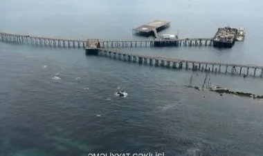 Neft Daşları yaxınlığında balıqçı dənizdə batıb VİDEO