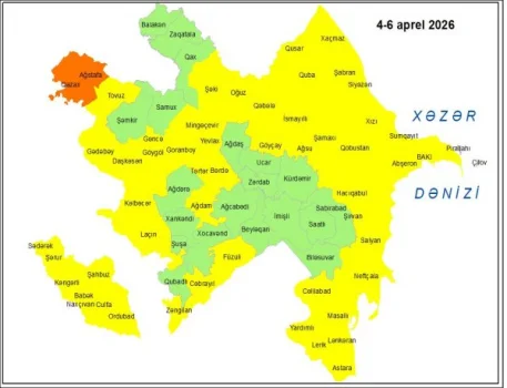 Küləkli hava şəraiti ilə bağlı sarı və narıncı xəbərdarlıq