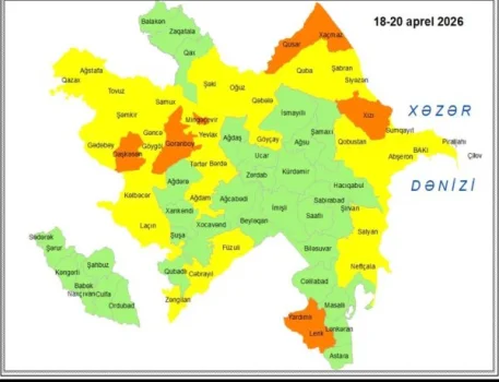 Küləkli hava ilə bağlı sarı və narıncı xəbərdarlıq verilib
