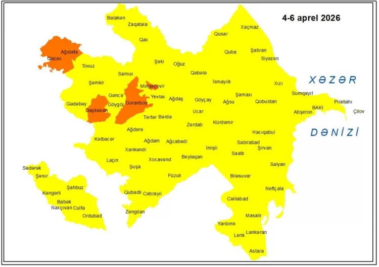 Küləklə bağlı sarı və narıncı xəbərdarlıq verildi