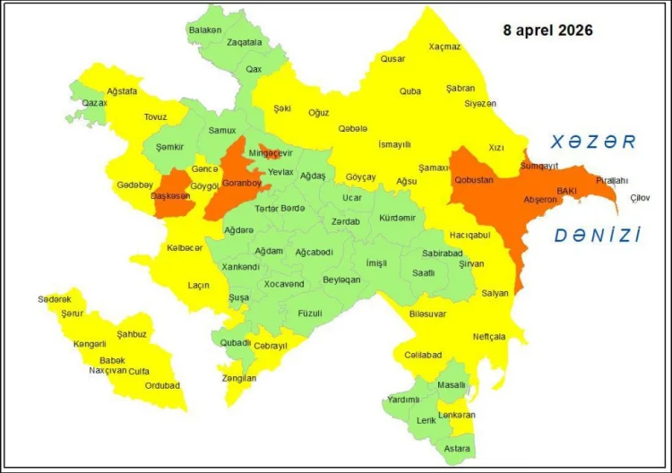Küləkli hava ilə bağlı sarı və narıncı xəbərdarlıq verilib