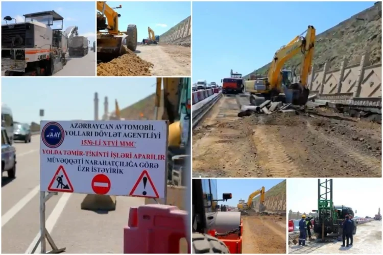 Sürüşən Bibiheybət yolunda bərpa işlərinə başlanılıb