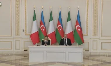 Əliyev və Meloni mətbuata bəyanatlarla çıxış ediblər